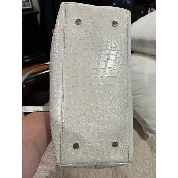 NWOT Dana Buchman Striped Faux Crocodile Trim Handbag Immaculate Great Gift - Picture 5 of 8